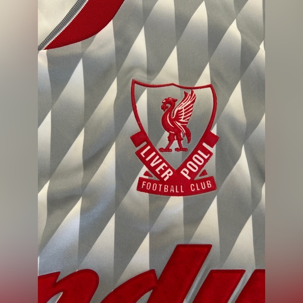 1990 Gray and Red Candy Liverpool FC Jersey - Picture 3 of 5